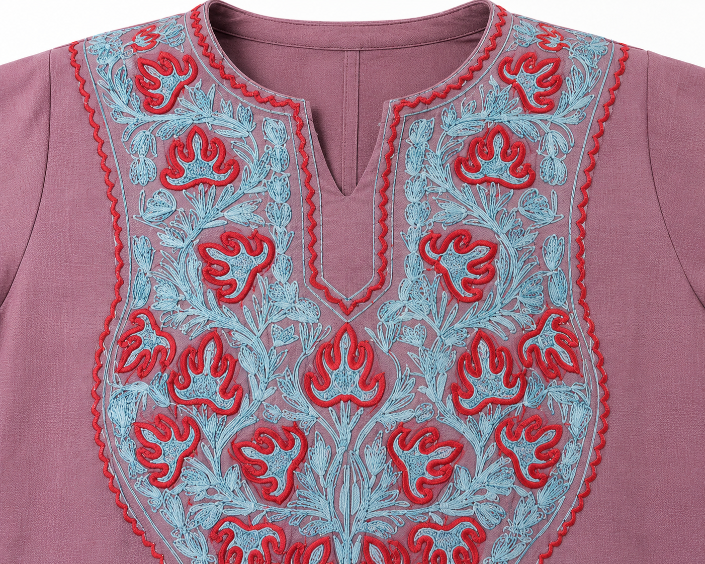 Noor : Aari embroidery summer kurti | Dark Purple